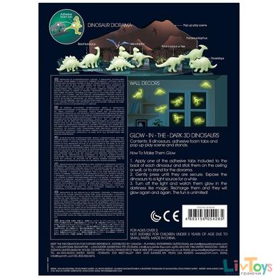 Набор светящихся 3D-наклеек 4M Динозавры (00-05426)
