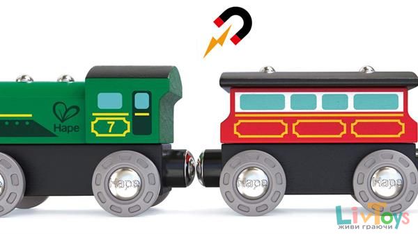 Набір для іграшкової залізниці Hape Пасажирський поїзд (E3719)