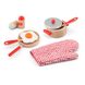 Дитячий кухонний набір Viga Toys Іграшковий посуд із дерева червоний (50721)