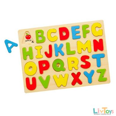 Деревянный пазл Viga Toys Английский алфавит, заглавные буквы (58543)