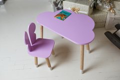 Дитячий столик хмаринка і стільчик метелик фіолетовий. Столик для ігор, занять, їжі
