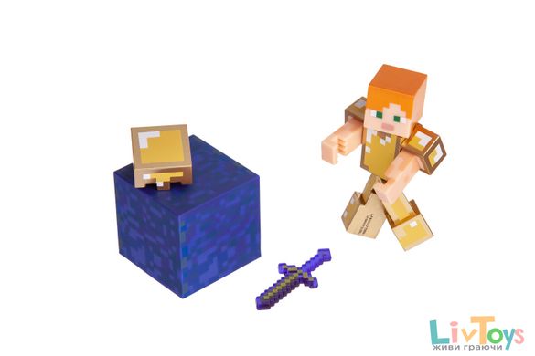 Коллекционная фигурка Alex in Gold Armor серия 4, Minecraft