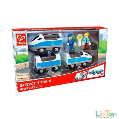 Комплект для игрушечной железной дороги "Поезд Интерсіті с вагонами" Hape (E3728)