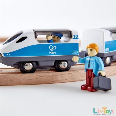 Набір для іграшкової залізниці Hape Поїзд Інтерсіті з вагонами (E3728)
