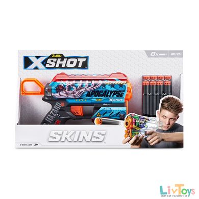 Скорострільний бластер X-SHOT Skins Flux Apocalypse (8 патронів)