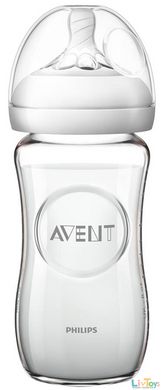 Philips Пляшечка для годування Avent Natural скляна 240 мл (SCF053/17)