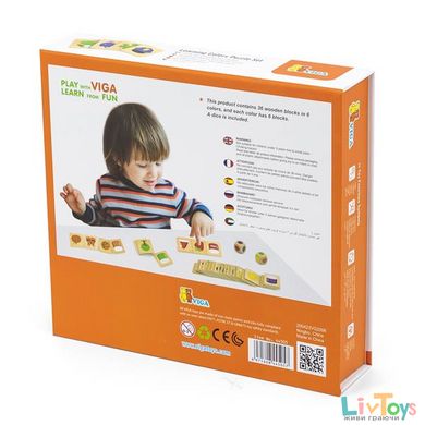 Деревянный пазл-игра Viga Toys Изучаем цвета (44505)