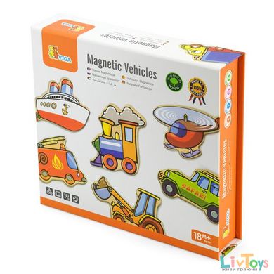 Набір магнітів Viga Toys Транспорт, 20 шт. (58924)