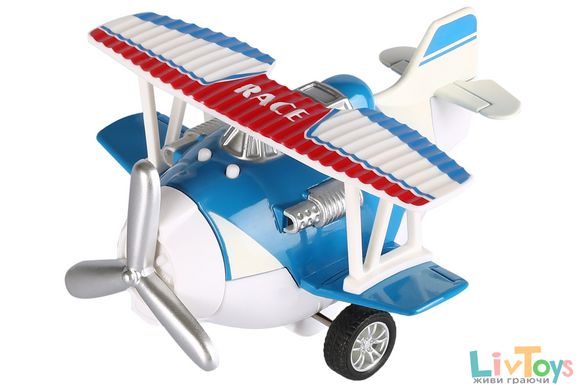 Літак металевий інерційний Same Toy Aircraft синій зі світлом і музикою SY8012Ut-2