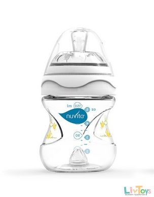 Бутылочка для кормления Nuvita Mimic 150 мл 0м + Антиколикова, белая NV6010White