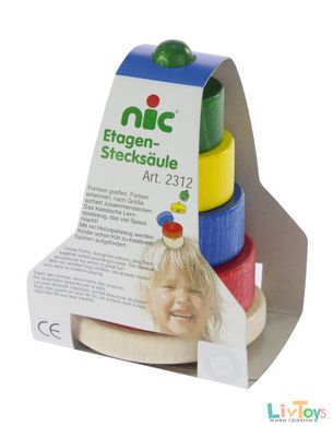 Nic Пирамидка деревянная разноцветная NIC2312