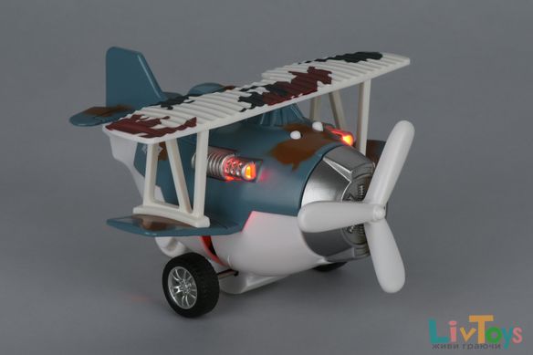 Самолет металлический инерционный Same Toy Aircraft синий со светом и музыкой SY8015Ut-4