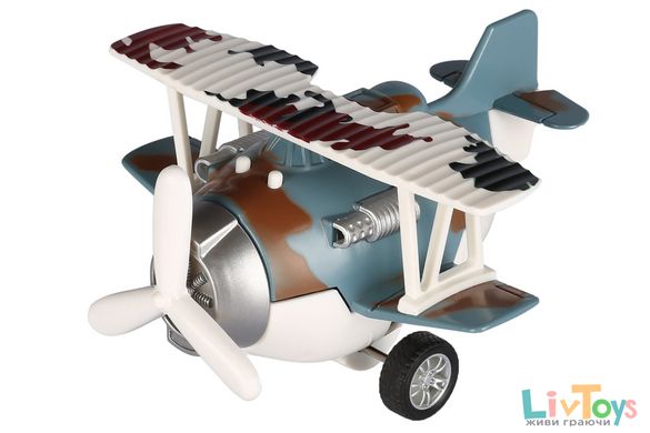 Самолет металлический инерционный Same Toy Aircraft синий со светом и музыкой SY8015Ut-4