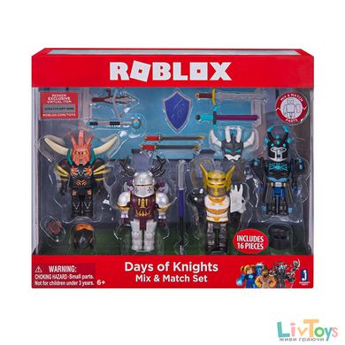 Игровая коллекционная фигурка Jazwares Roblox Mix & Match Set Days of Knights в наборе 4шт.