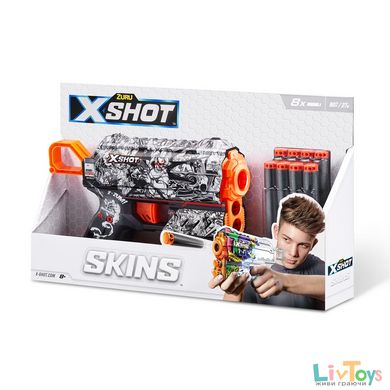 Скорострільний бластер X-SHOT Skins Flux Illustrate (8 патронів)