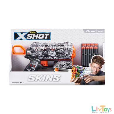 Скорострельный бластер X-SHOT Skins Flux Illustrate (8 патронов)