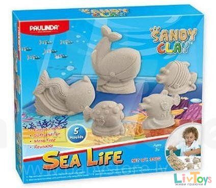 Пісок для творчості Paulinda Sandy clay Морське життя 300г 5 од PL-140016