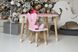 Дитячий стіл хмарка і стільчик вушка зайчики рожеві з білим сидінням. Столик для ігор, занять, їжі