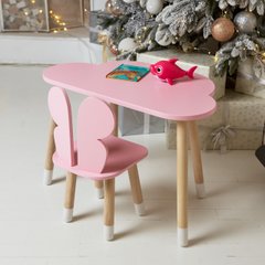 Дитячий столик тучка і стільчик метелик рожевий. Столик для ігор, занять, їжі
