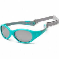 Детские солнцезащитные очки Koolsun KS-FLAG000 бирюзово-серые серии Flex (Размер: 0+)