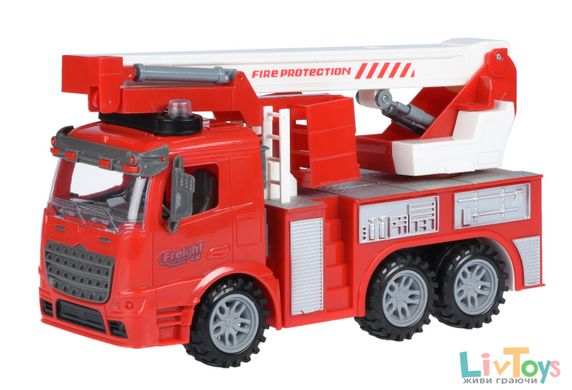 Машинка енерцийна Same Toy Truck Пожарная машина с подъемным краном со светом и звуком 98-617AUt