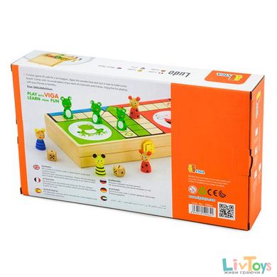 Деревянная настольная игра Viga Toys Лудо (50064)