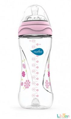 Бутылочка для кормления Nuvita Mimic 330 мл 4м + Антиколикова, розовая NV6050Pink