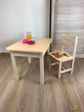 Стол и стул детские желтый. Для учебы,рисования,игры. Стол с ящиком и стульчик.