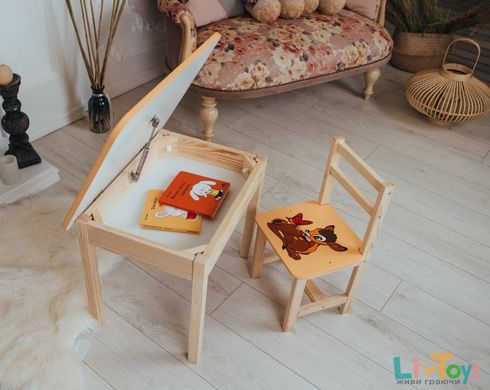 Стол и стул детские желтый. Для учебы,рисования,игры. Стол с ящиком и стульчик.