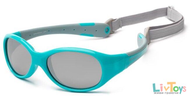 Детские солнцезащитные очки Koolsun KS-FLAG003 бирюзово-серые серии Flex (Размер: 3+)