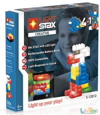 Конструктор LIGHT STAX с LED подсветкой Creative 4в1 реакция на звук светом LS-S12012