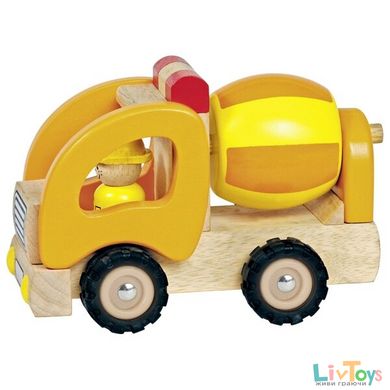Машинка дерев'яна goki Бетонозмішувач (жовтий) 55926G