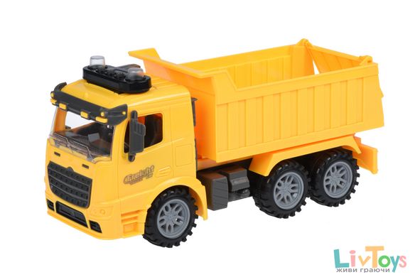 Машинка енерцийна Same Toy Truck Самосвал желтый со светом и звуком 98-611AUt-1