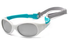Дитячі сонцезахисні окуляри Koolsun KS-FLWA003 біло-бірюзові серії Flex (Розмір: 3+)