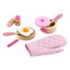 Дитячий кухонний набір Viga Toys Іграшковий посуд із дерева рожевий (50116)