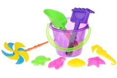 Набор для игры с песком Same Toy с Воздушной вертушкой (фиолетовое ведерко) 9 шт HY-1206WUt-2