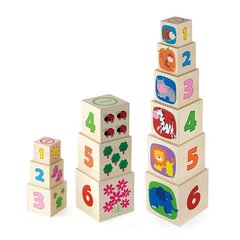 Дерев'яні розвиваючі кубики-пірамідка Viga Toys з цифрами (50392)