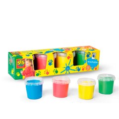 Пальчиковые краски - МОИ ПЕРВЫЕ РИСУНКИ (4 цвета, в пластиковых баночках)