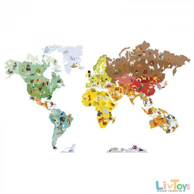 Игра-стикер Janod Карта мира с животными J02850