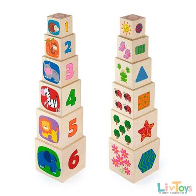 Деревянные развивающие кубики-пирамидка с цифрами Viga Toys (50392)