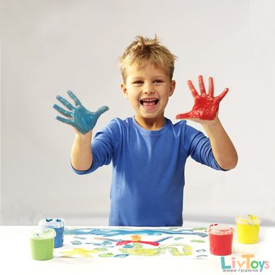 Пальчиковые краски - МОИ ПЕРВЫЕ РИСУНКИ (4 цвета, в пластиковых баночках)